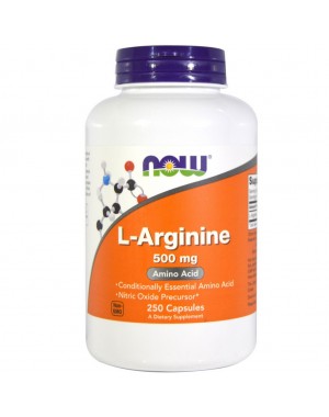 Arginina 500mg 250 capsulas NOW Foods