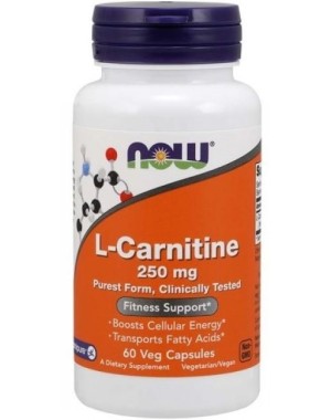 L Carnitina 250mg 60 vegcaps NOW Foods