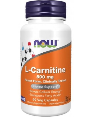 L Carnitina 500mg 60 Veg Caps NOW Foods