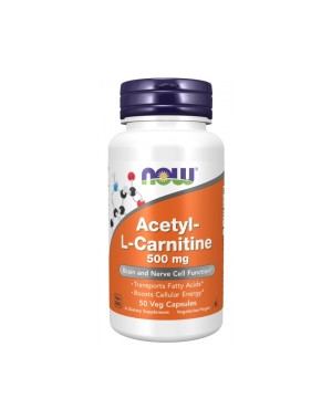 Acetyl L Carnitine 500mg 50 veg capsules NOW Foods