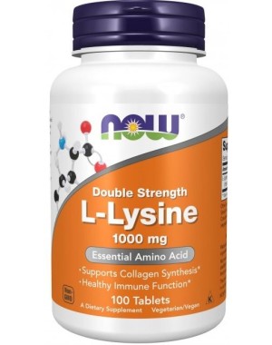 L Lysine Double Strength 1000 mg 100 Tablets NOW Foods