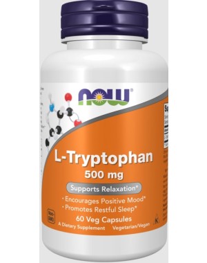 L Tryptophan 500 mg 60 Veg Capsules NOW Foods