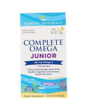 Complete Ômega JR 283 mg ômega 3 + 35 mg GLA Nordic Naturals 90 Mini Softgel