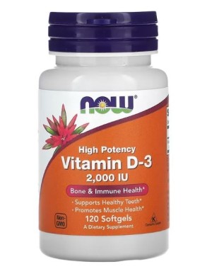 Vitamina D3 2000 IU 120 Softgels NOW Foods