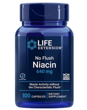 No Flush Niacina Inositol Hexanicotinate 640 mg 100 capsules LIFE Extension