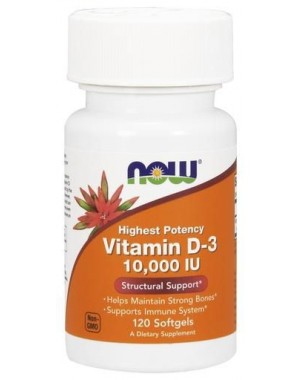 Vitamina D3 10,000 IU 120 Softgels NOW Foods