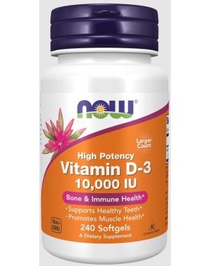 Vitamina  D3 10,000 IU  240 Softgels Now