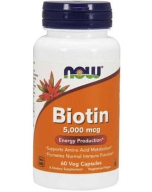 Biotin 5000 mcg  60 Veg Capsules NOW Foods