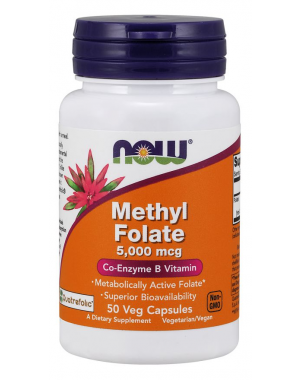 Methyl Folate 5000 mcg 50 Veg Capsules NOW Foods
