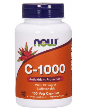 Vitamina C 1000  100 Veg Caps com 100mg Bioflavonoids NOW Foods