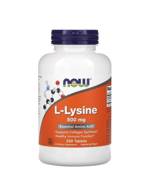 L-Lysine, 500 mg, 250 Tablets Now foods