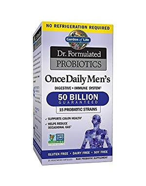 Probiotics Once Daily's Men's Probiotico para homens uma vez ao dia Dr Formulated GARDEN OF LIFE