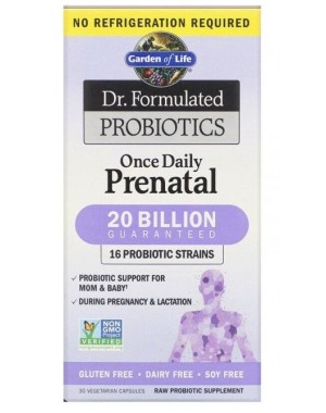 Pré Natal Once Daily Probiotics 30 Cápsulas Vegetais Garden of Life