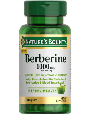 Nature's Bounty Berberine 1000mg Capsules, 60 Count