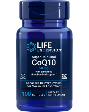 Super Ubiquinol CoQ10 com Enhanced Mitochondrial Support 50mg 100 caps Life Extension