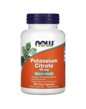 Potassium Citrate, 99 mg, 180 Veg Capsules Now