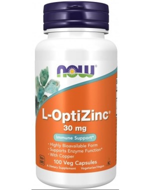 L OptiZinc 30 mg 100 Veg Capsules NOW Foods