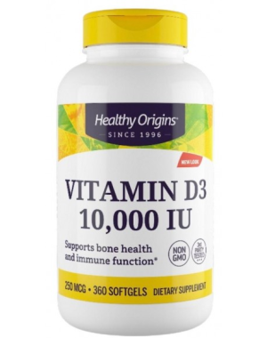 Vitamin D3 10.000 IU 360 softgels HEALTHY Origins