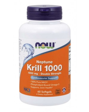 Neptune Krill Double Strength 1000 mg 60 Softgels NOW Foods