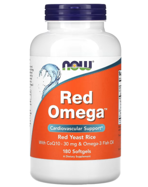 Red Omega, Red Yeast Rice with CoQ10, 180 Softgels Now foods