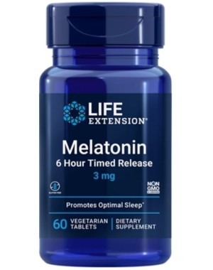 Melatonina 6 Hour Timed Release 3mg 60 caps LIFE Extension