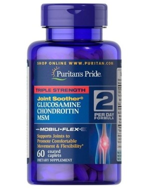 Glucosamina e Condroitina Triple Strength com MSM 60 Caplets Puritans