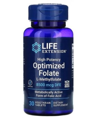 High Potency Optimized Folate 8500 mcg 30 vegetarian tablets NOW 