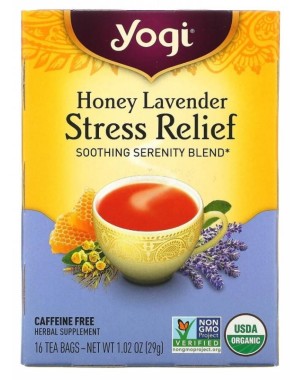  Chá Honey Lavender Stress Relief Tea - Yogi