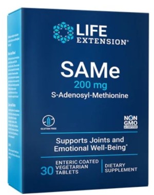 SAMe S-Adenosyl-Methionine 200 mg 30 enteric coated tablets LIFE Extension