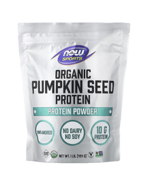 Organic Pumpkin Seed Protein Powder, Unflavored, 1 lb (454 g) Now