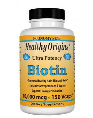 Biotin 10,000mcg 150vcaps Healthy Origins