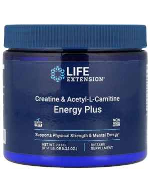 Creatine & Acetyl-L-Carnitine Energy Plus 233g Life Extension