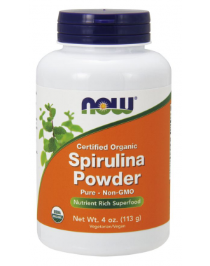 Spirulina Powder Organic em pó 4oz 113 g NOW Foods 