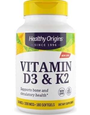 Vitamina D3 e K2 180 softgels HEALTHY Origins