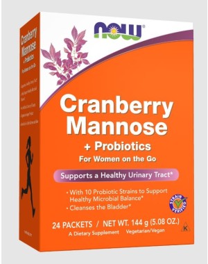 Cranberry Mannose + Probiotics 20  Packets 144g Now