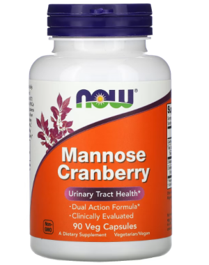 Mannose Cranberry, 90 Veg Capsules Now foods