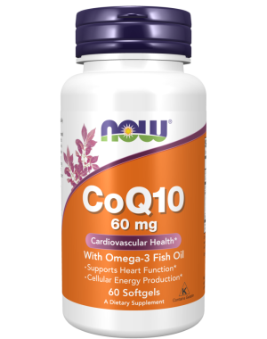 CoQ10 60 mg with Omega-3 Fish Oil  60 Softgels Now