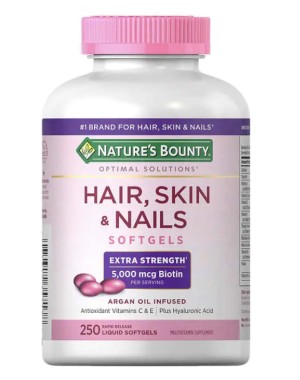 Hair Skin & Nails com Biotin 250 softgels NATURE Bounty