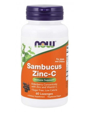 Sambucus Zinco C  Concentrado de Berries com Zinco e Vitamina C  60 caps NOW