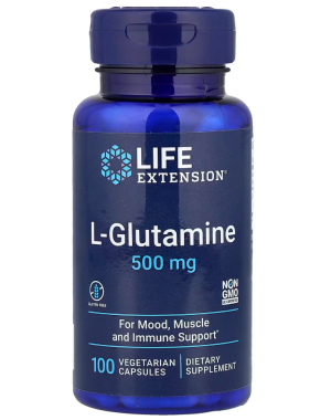 L-Glutamine 500 mg, 100 vegetarian capsules Life Extension