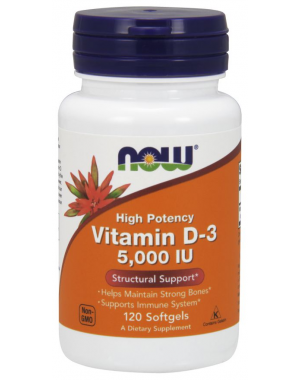 Vitamina D3 5000 IU 120 Softgels NOW Foods
