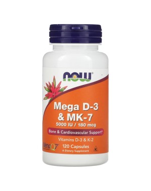 Mega D-3 MK-7, 120 Capsules Now foods