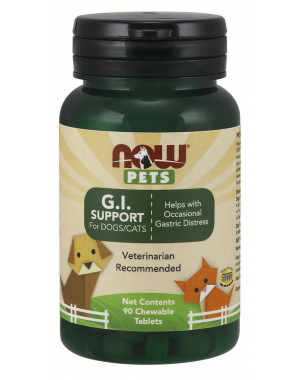 G.I. Support for Dogs & Cats para cães e gatos 90 Chewables tabs NOW Pets