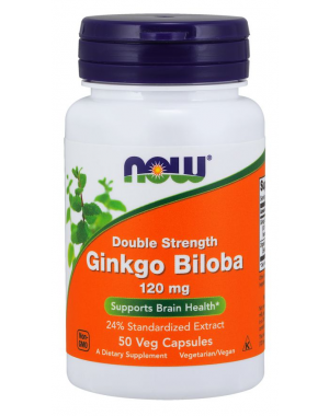 Ginkgo Biloba Double Strength 120 mg 50 caps NOW Foods