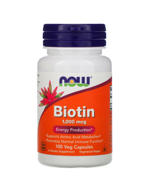 Biotin, 1,000 mcg, 100 Veg Capsules Now foods