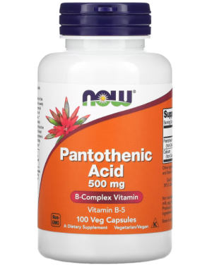 Pantothenic Acid, 500 mg, 100 Veg Capsules Now foods