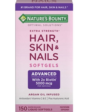 Hair Skin & Nails 5.000 mcg Extra Strength -150 Softgels NATURES Bounty