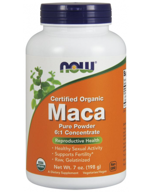 Maca Pure Powder Organica Crua em pó 198g  6.1 concentrada NOW Foods