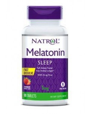 Melatonina 1 mg FAST DISSOLVE sublingual 90 tablets Sabor Strawberry NATROL