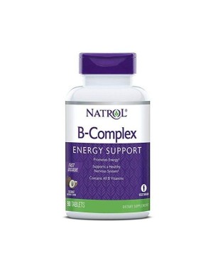 B-Complex Energy Support Fast Dissolve Sublingual sabor coco 90 tablets NATROL 